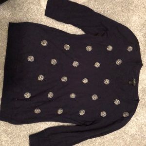 3/4 length navy sweater